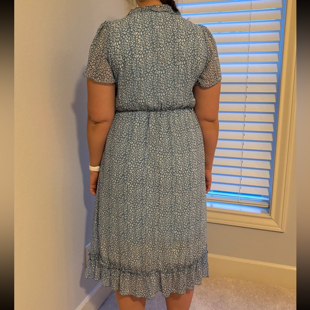 Simplee Apparel Light Blue Patterned Midi Dress - image 2